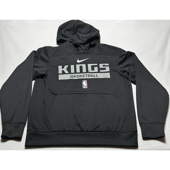Sacramento Kings Basketball Nike Dri Fit Hoodie Black NBA Logo Men’s Size Small - Picture 1 of 10
